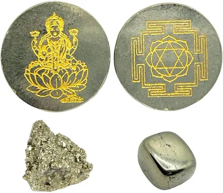 Golden Pyrite Shree Yantram Coin